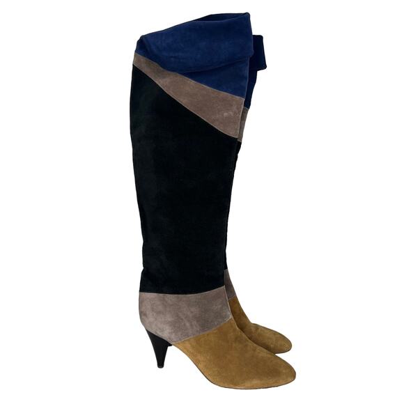 Loeffler Randall Color Block Over The Knee Suede Boots Size 8.5 - Picture 6 of 10